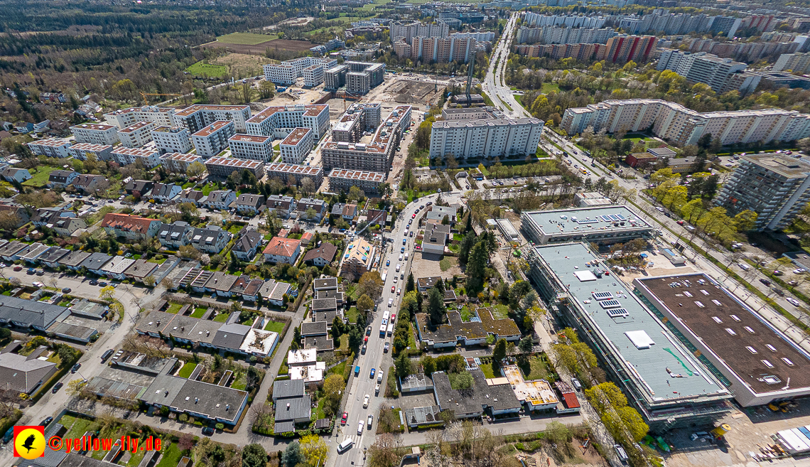 21.04.2023 - Luftbilder von der Baustelle Alexisquartier und Pandion Verde in Neuperlach